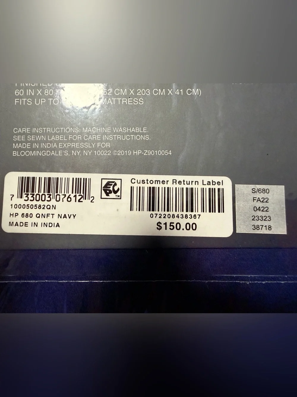 Hudson Park Collection Sateen 680-Thread Count Navy Bed Sheet